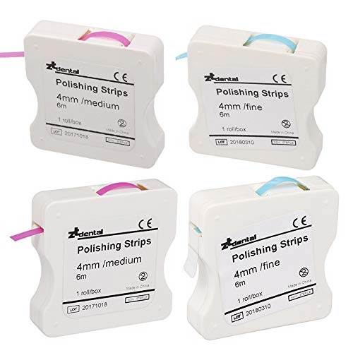Tiras de pulido dental, herramienta abrasiva, cuidado oral interdental, 4 mm, tira de pulido dental, herramienta de limpieza de dientes 50μm rosa