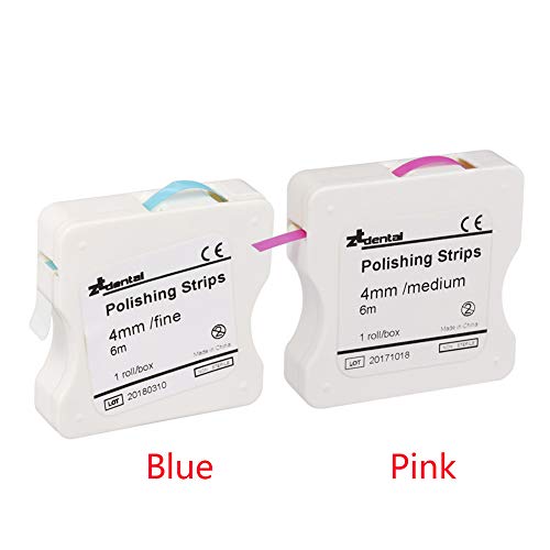 Tiras de pulido dental, herramienta abrasiva, cuidado oral interdental, 4 mm, tira de pulido dental, herramienta de limpieza de dientes 50μm rosa