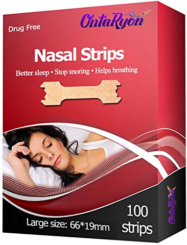 Tiras Nasales OntaRyon (x100 Grandes) Ayuda Ideal para Dejar de Roncar - Dispositivos para Dejar de Roncar y Ayuda para la Respiración Nasal - Suministro Para 3 Meses