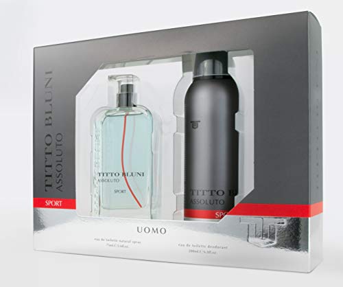 Titto Bluni Assoluto Sport Uomo Eau de Toilette Natural Spray 75ml + Deodorant Spray 200ml