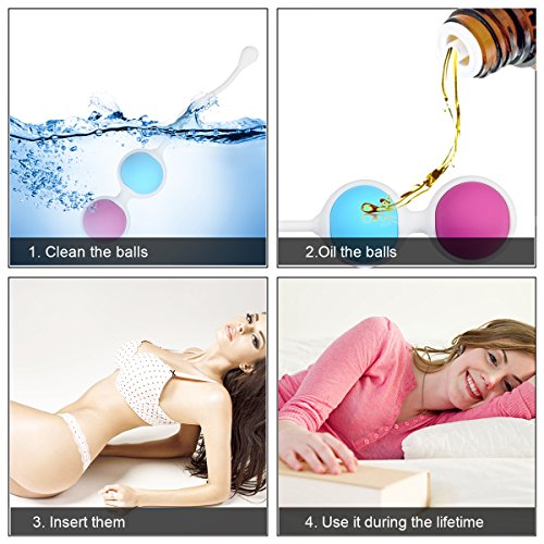 Tivinity Bolas Chinas de Silicona Kegel Ejercitador Para Suelo Pélvico Mujer y Mejorar el Control de la Vejiga Ejercicio de Contracciones Vaginal