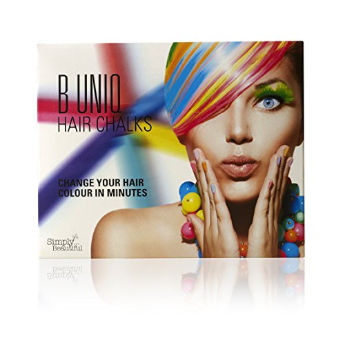Tizas de colores para el pelo de B Uniq, ideal para Halloween, disfraces de fantasía o para actuaciones, pack de 24 tizas