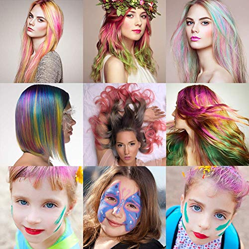 Tizas para el Pelo, Tiza Cabello 12 Colores, Coloración Temporal Cabello, Regalos para Niñas, Lavables