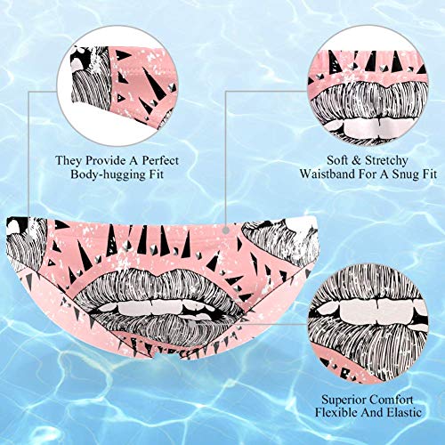 TIZORAX - Bañador sexy para hombre, con diseño de labios Multicolor multicolor XXXL