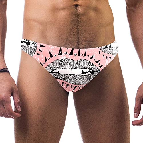 TIZORAX - Bañador sexy para hombre, con diseño de labios Multicolor multicolor XXXL