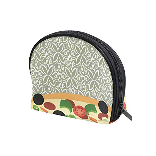 TIZORAX Bolsa de maquillaje con patrón de pizza, bolsa organizadora de viaje, bolsa de maquillaje para mujeres y niñas