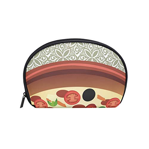 TIZORAX Bolsa de maquillaje con patrón de pizza, bolsa organizadora de viaje, bolsa de maquillaje para mujeres y niñas