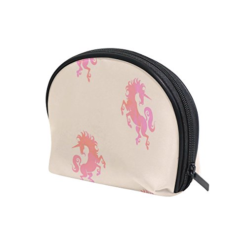 TIZORAX - Bolsa de maquillaje para mujer, diseño de unicornios, color rosa