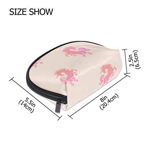 TIZORAX - Bolsa de maquillaje para mujer, diseño de unicornios, color rosa