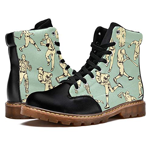 TIZORAX Deporte De Béisbol Impresiones De Alta Parte Superior Con Cordones Clásicos De Lona De Invierno Botas De Escuela Zapatos Para Hombres, color Multicolor, talla 44 EU