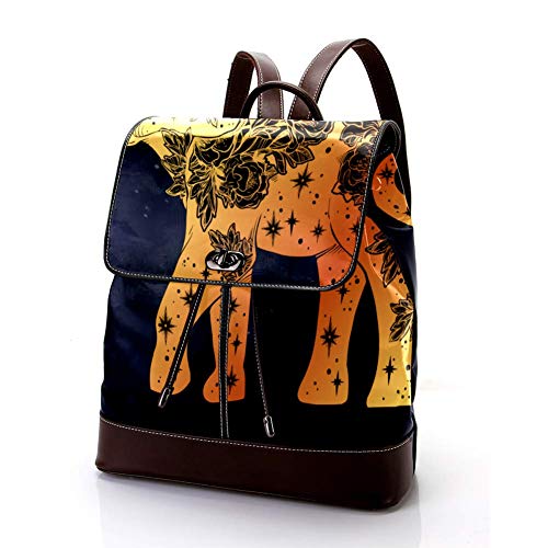 TIZORAX - Mochila de piel sintética con diseño de elefante con rosas silvestres y flores