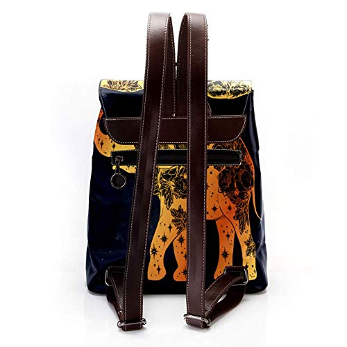 TIZORAX - Mochila de piel sintética con diseño de elefante con rosas silvestres y flores