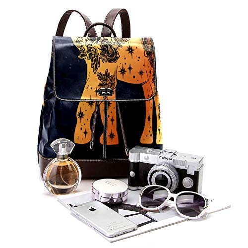 TIZORAX - Mochila de piel sintética con diseño de elefante con rosas silvestres y flores