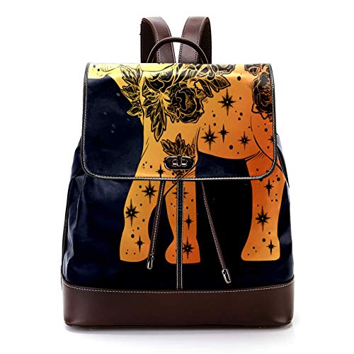 TIZORAX - Mochila de piel sintética con diseño de elefante con rosas silvestres y flores