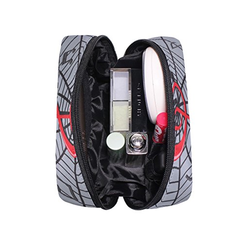 TIZORAX Music Notes In The Spider Web Bolsa de cosméticos Bolsa de maquillaje Organizador Bolsa de viaje