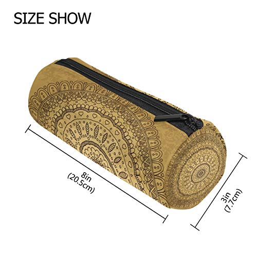 TIZORAX Vintage Hippie Mandala Estuche Estuche Estuche Bolígrafo Bolso de cremallera Moneda Organizador Maquillaje Costmetic Bolsa para Mujeres adolescentes niñas niños