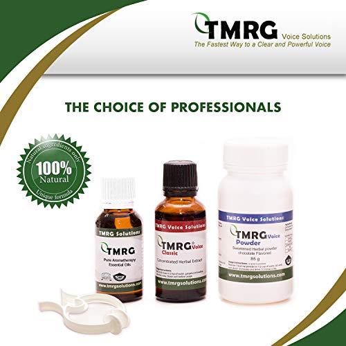 TMRG Kit de recuperación vocal potente (L) | (85 mg en polvo + 30 ml + 20 ml gotas de aceite clásicas Synergy + pinza nasal) | Cuerdas vocales profesionales Remedio | Suplemento 100% Natural