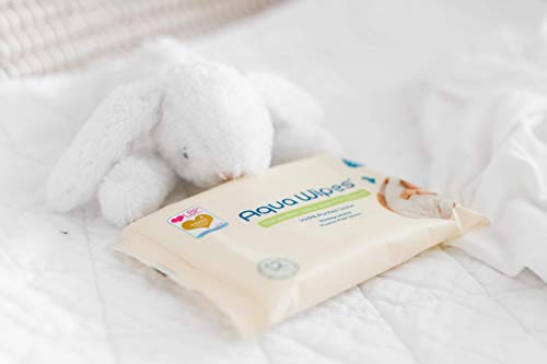 Toallitas húmedas Aqua Wipes, (12 x 12 toallitas de viaje (144 toallitas)), AQW12F, Veganas, Biodegradables, sin plástico, 99.6% de Agua Purificada, NHS APROBADO, Toallitas para bebé Aqua Wipes