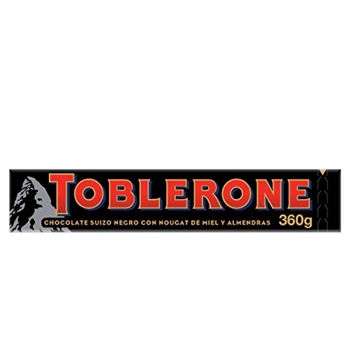 Toblerone Chocolate Negro Suizo con Miel y Turrón de Almendras - Barra grande de 360 g