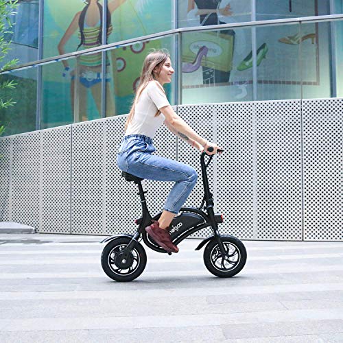 TOEU Ebike 36V Bicicleta Electrica Plegable 12", Black Matte, Bici Electrica Urbana Ligera para Adulto