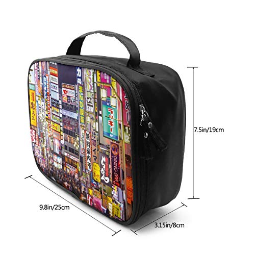 Tokio Japón Marzo 7.5"x 9.8" Pulgadas Maquillaje Grande Bolsas de cosméticos de Viaje portátiles Estuches de Trenes Profesionales