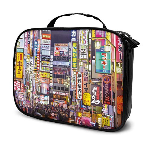 Tokio Japón Marzo 7.5"x 9.8" Pulgadas Maquillaje Grande Bolsas de cosméticos de Viaje portátiles Estuches de Trenes Profesionales