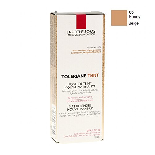 TOLERIANE TEINT SPF- 20 FONDO DE MAQUILLAJE LA ROCHE POSAY MOUSSE MATIFICANTE TONO 03 SABLE