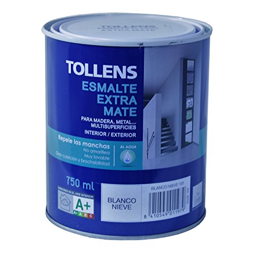 Tollens 8202 Esmalte al Agua Extra Mate, Blanco Nieve, 750 ml