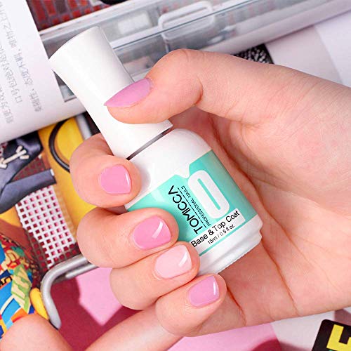 TOMICCA 2 in 1 Dip Powder Top & Base Coat, Activator for Dipping Powder Nail Starter Kit, 0.5 oz/botella, secado rápido fácil de aplicar sin necesidad de curado con UV/LED