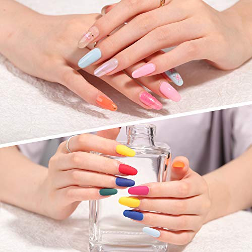 TOMICCA Esmaltes Semipermanentes de Uñas Brillante en Gel UV LED, 18pcs Kit de Esmaltes de Uñas en Gel Soak Off Pintauñas Permanente +Base y Top Coat 14