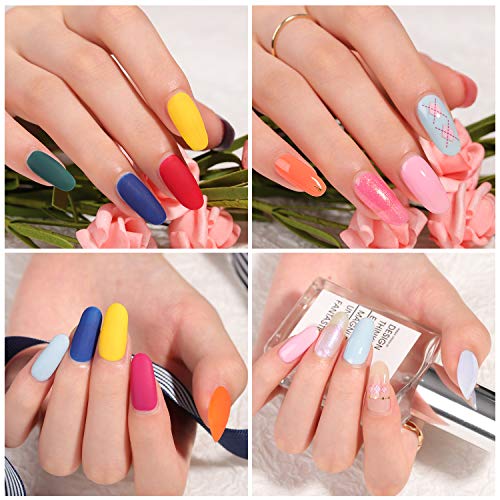 TOMICCA Esmaltes Semipermanentes de Uñas Brillante en Gel UV LED, 18pcs Kit de Esmaltes de Uñas en Gel Soak Off Pintauñas Permanente +Base y Top Coat 14