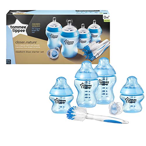 Tommee Tippee Closer To Nature, Set de biberón recién nacido, azul (modelo surtido)
