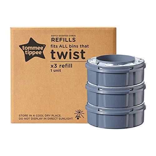 Tommee Tippee Sangenic Recambios Sistema avanzado para desechar pañales Twist & Click, paquete de 3 (compatibles con los contenedores Sangenic TEC y Twist and Click)