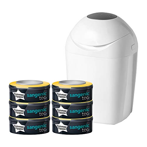 Tommee Tippee Sangenic Tec - Set básico de contenedor de pañales, con 6 recambios