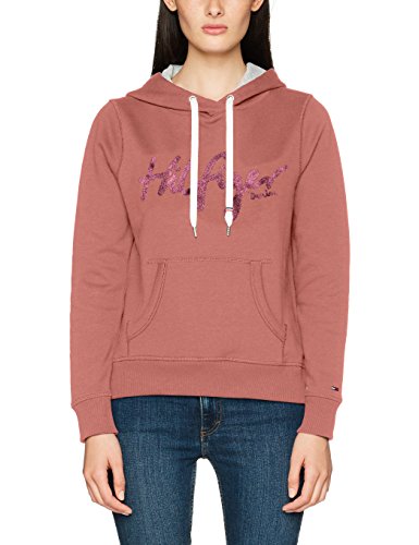 Tommy Hilfiger Basic Graphic Sudadera con Capucha, Rosa (Withered Rose 675), X-Large para Mujer