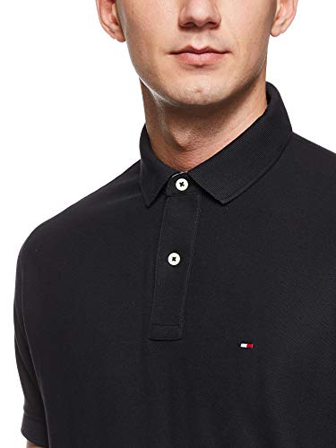 Tommy Hilfiger Core Hilfiger Regular Polo, Negro (Flag Black 060), Medium para Hombre