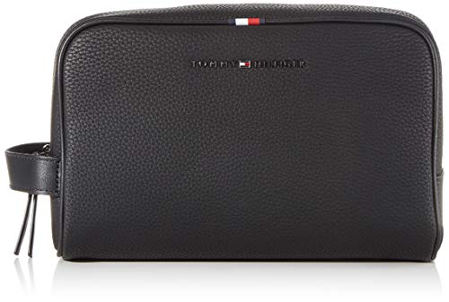 Tommy Hilfiger Essential WASHBAG, Productos de cuero pequeños para Hombre, Negro, One Size