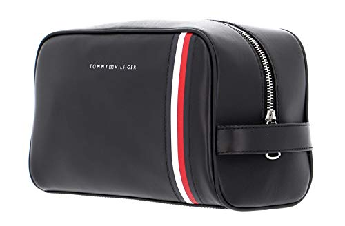 Tommy Hilfiger Fine Leather Washbag Black