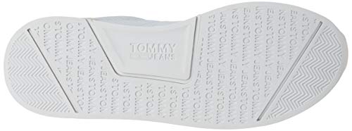 Tommy Hilfiger Flexi Tommy Jeans Flag Sneaker, Zapatillas para Hombre, Blanco (White Ybs), 43 EU