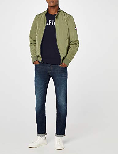 Tommy Hilfiger Logo Camiseta de Cuello Redondo,Perfecta para El Tiempo Libre, Azul (Navy Blazer), S para Hombre