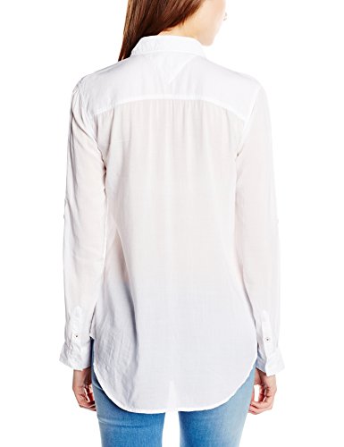 Tommy Hilfiger Original Lightweight Shirt l/s Camisa, Blanco (Classic White 100), LG para Hombre