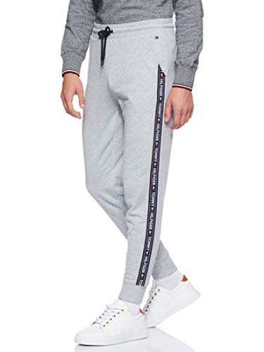 Tommy Hilfiger Repeat Logo Tape Joggers Pantalones Deportivos, Gris (Grey Heather), X-Large para Hombre