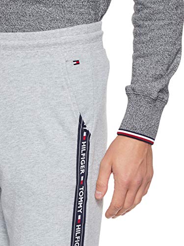 Tommy Hilfiger Repeat Logo Tape Joggers Pantalones Deportivos, Gris (Grey Heather), X-Large para Hombre