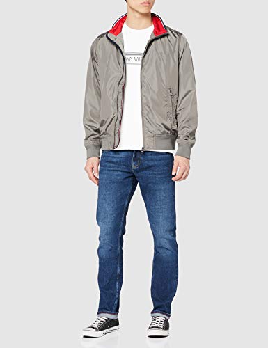 Tommy Hilfiger Rope Stripe tee Camiseta Deporte, Blanco (White), Large para Hombre