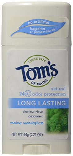 Tom's Of Maine Desodorante de palo de larga duración para hombre, Maine Woodspice 2.5 oz