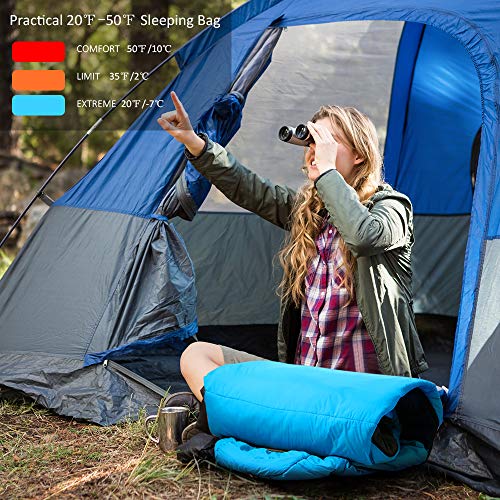 TOMSHOO Saco de Dormir Tipo Momia 87" x32 Ultraligero Impermeable Portátil con Saco de Compresion Ideal para Acampar, Excursionismo, Viajes, Mochilero y Actividades al Aire Libre