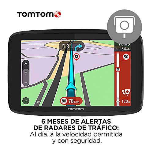 TomTom GPS para coche GO Essential, 5 pulgadas, con tráfico y prueba de radares gracias a TomTom Traffic, mapas de la UE, actualizaciones a través de WiFi, llamadas manos libres, soporte Click-Drive