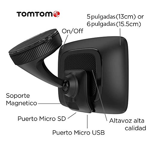 TomTom GPS para coche GO Essential, 5 pulgadas, con tráfico y prueba de radares gracias a TomTom Traffic, mapas de la UE, actualizaciones a través de WiFi, llamadas manos libres, soporte Click-Drive