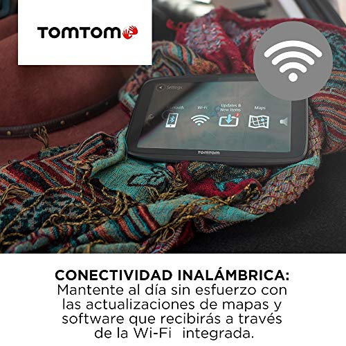 TomTom GPS para coche GO Essential, 5 pulgadas, con tráfico y prueba de radares gracias a TomTom Traffic, mapas de la UE, actualizaciones a través de WiFi, llamadas manos libres, soporte Click-Drive