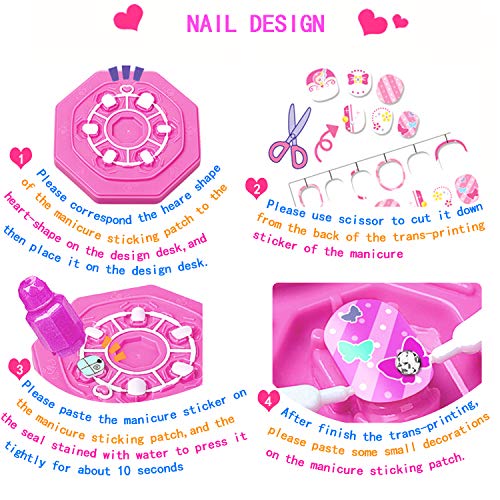 TongS Arts and trafts Supplies Manicure Nil Kit Art Set Stickers Creative Gifts for niños Girls Ages 4 up